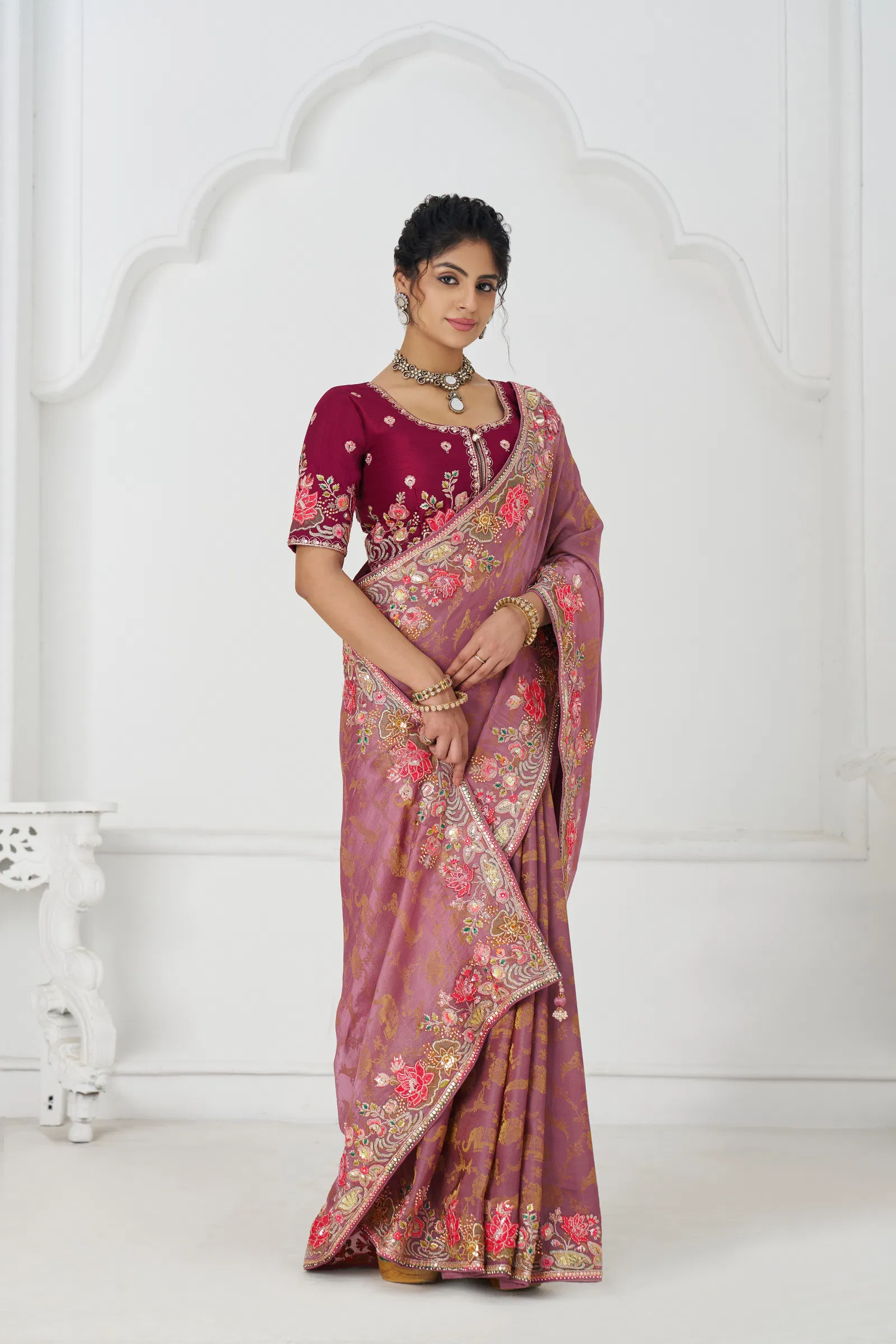 Kf 112 Pink Pure Dola Viscouse Silk Saree Wholesale Market In Surat
